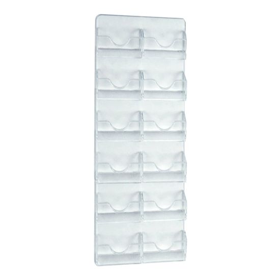 Picture of Azar Displays 12-Pocket Wall Mount Business/Gift Card Holders, 18inH x 8inW x 1-13/16inD, Clear, Pack Of 2 Holders