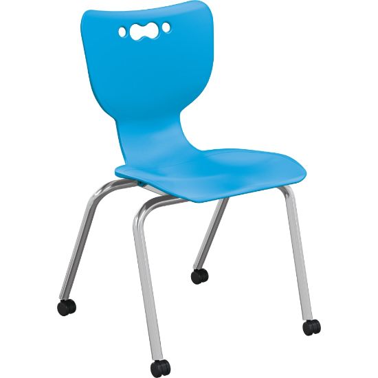 Picture of MooreCo Hierarchy Armless Caster Chair, 18in, Blue