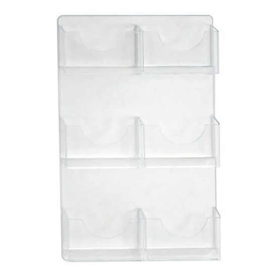 Picture of Azar Displays 4-Pocket Wall-Mount Bifold Brochure Holders, 14-5/8inH x 13inW x 1-3/4inD, Clear, Pack Of 2 Holders