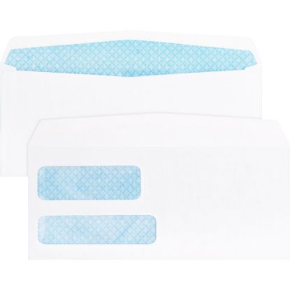 Picture of Business Source No. 9 Double Window Invoice Envelopes - Double Window - #9 - 8 7/8in Width x 3 7/8in Length - 24 lb - 500 / Box - White