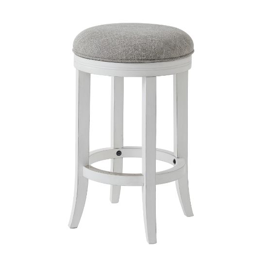 Picture of New Ridge Home Goods Avery Backless Swivel Counter Stool, White/Gray