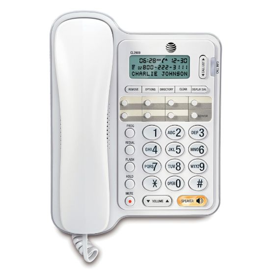 Picture of AT&T CL2909 Corded Phone with Speakerphone and Caller ID/Call Waiting, White