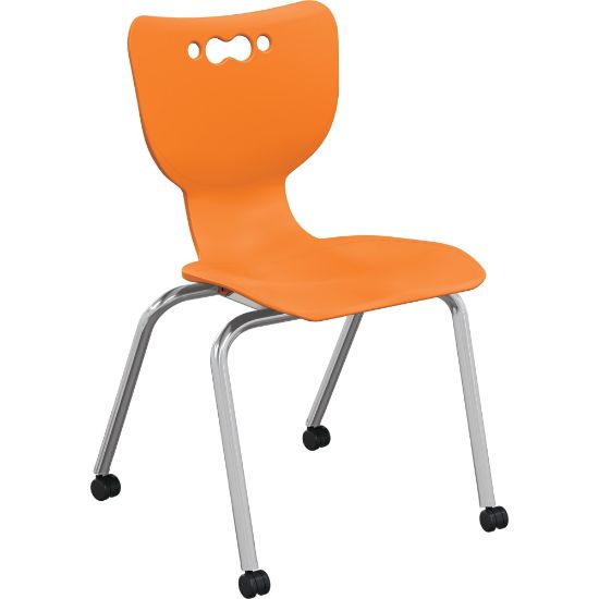 Picture of MooreCo Hierarchy Armless Caster Chair, 18in, Orange