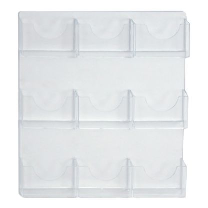 Picture of Azar Displays 9-Pocket Wall-Mount Bifold Brochure Holders, 24inH x 19-1/2inW x 1-3/4inD, Clear, Pack Of 2 Holders