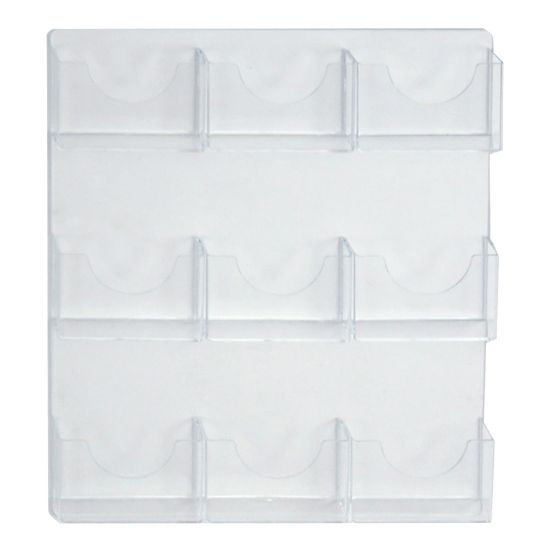 Picture of Azar Displays 9-Pocket Wall-Mount Bifold Brochure Holders, 24inH x 19-1/2inW x 1-3/4inD, Clear, Pack Of 2 Holders