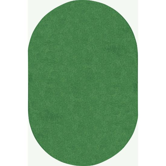 Picture of Joy Carpets Kids Essentials Oval Area Rug, Just Kidding, 12ft x 7ft6in, Grass Green