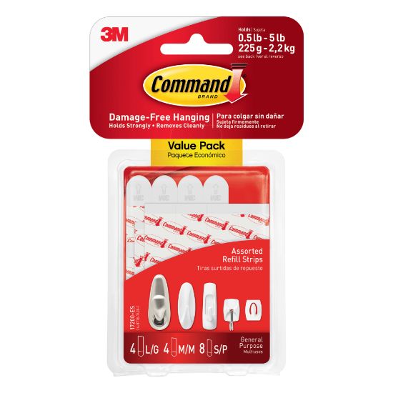 Picture of Command Mounting Strips, Damage-Free, Pack of 4 Pairs of Strips