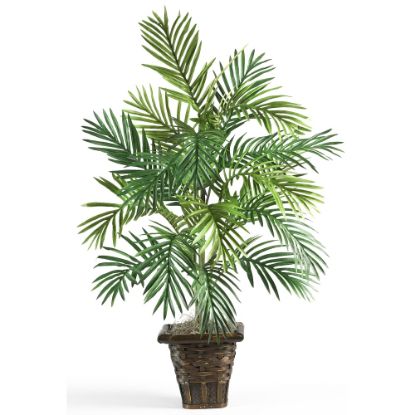 Picture of Nearly Natural 38inH Silk Areca Palm Plant With Wicker Basket, Green