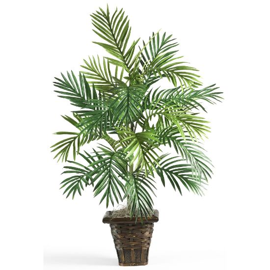 Picture of Nearly Natural 38inH Silk Areca Palm Plant With Wicker Basket, Green