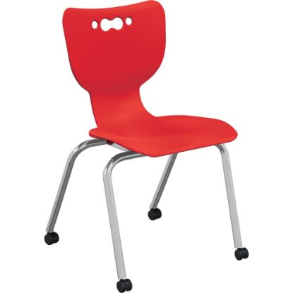 Picture of MooreCo Hierarchy Armless Caster Chair, 18in, Red