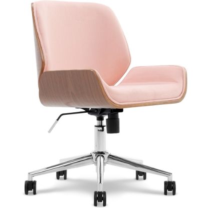 Picture of Elle Decor Ophelia Bentwood Fabric Mid-Back Task Chair, Pink/Chrome