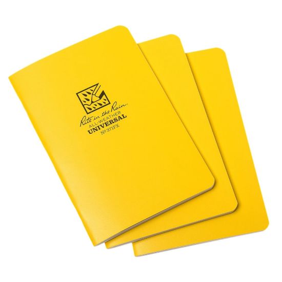 Picture of Rite in the Rain All-Weather Stapled Notebook, 4-5/8in x 7in, 48 Pages (24 Sheets), Yellow