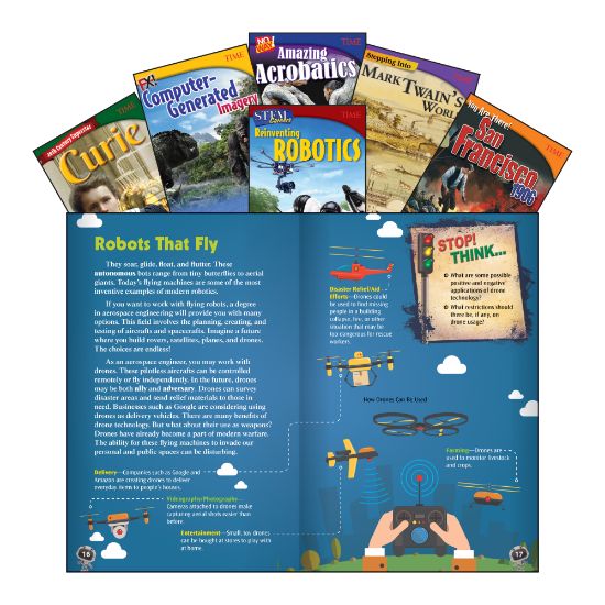 Picture of Teacher Created Materials TIME Informational Texts, Set 3, Grade 7, Set Of 6