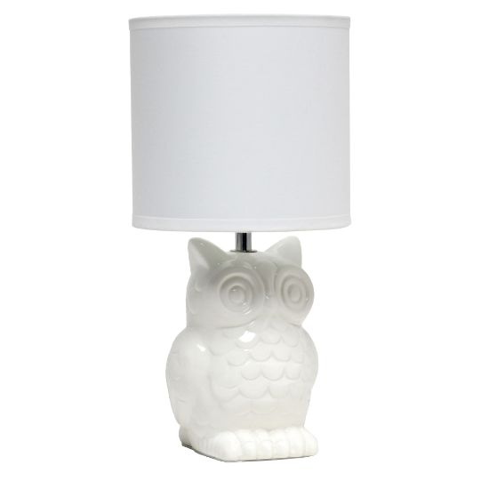 Picture of Simple Designs Owl Table Lamp, 12-13/16inH, Off White/Off White