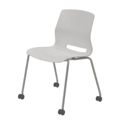 Picture of KFI Studios Imme Stack Chair With Caster Base, Light Gray/Silver