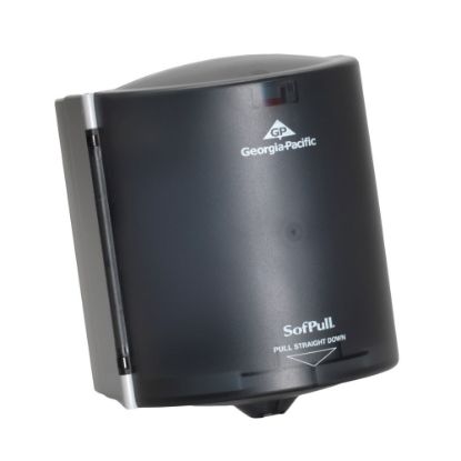 Picture of Georgia-Pacific SofPull Center-Pull Towel Dispenser, 11 1/2in x 9 1/4in x 8 3/4in, Smoke