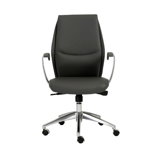 Picture of Eurostyle Crosby Faux Leather Low-Back Commercial Office Chair, Gray/Silver