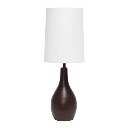 Picture of Simple Designs 1-Light Teardrop Table Lamp, 19-1/2inH, White Shade/Restoration Bronze Base