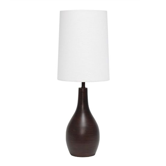 Picture of Simple Designs 1-Light Teardrop Table Lamp, 19-1/2inH, White Shade/Restoration Bronze Base