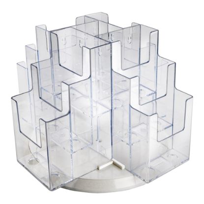 Picture of Azar Displays 12-Pocket 3-Tier Revolving Brochure Holder, 9inH x 15inW x 15inD, Clear