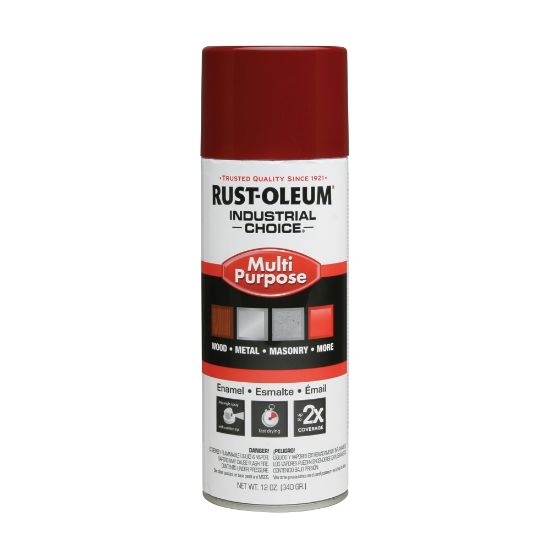 Picture of Rust-Oleum Industrial Choice 1600 System Multi-Purpose Enamel Spray Paint, 12 Oz, Gloss Cherry Red, Case Of 6 Cans