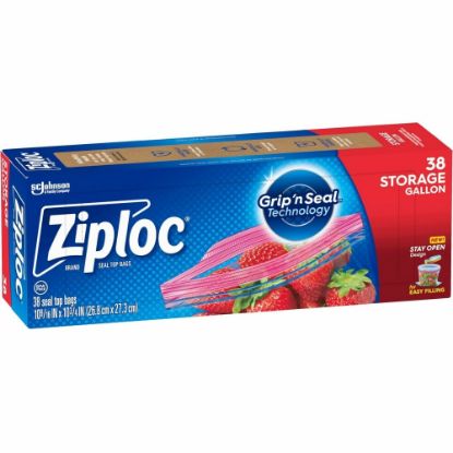 Picture of Ziploc Stand-Up Storage Bags - Blue - 9/Carton - Kitchen