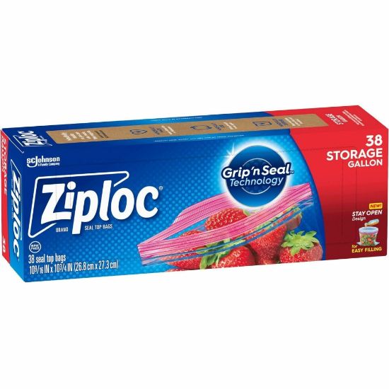 Picture of Ziploc Stand-Up Storage Bags - Blue - 9/Carton - Kitchen