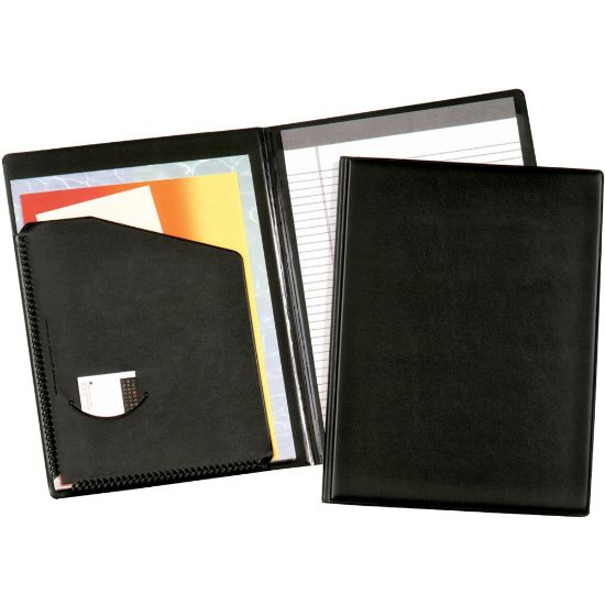 Picture of Cardinal Business Basic Desk Pad Holder - Letter - 9 1/2in x 12 1/2in Sheet Size - 100 Sheet Capacity - 1 Inside Front Pocket(s) - Vinyl, Polyvinyl Chloride (PVC) - Black - 14.08 oz - 1 Each