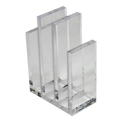 Picture of Azar Displays Acrylic File Sorter Bookends, 8-3/8inH x 5-3/4inW x 3inD, Clear, Pack Of 2 Bookends