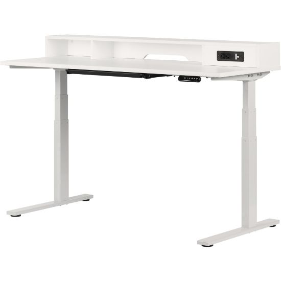 Picture of South Shore Majyta Electric 60inW Adjustable-Height Standing Desk, Pure White