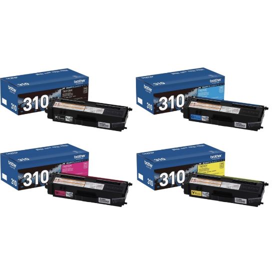 Picture of Brother TN310 Black And Cyan, Magenta, Yellow Toner Cartridges, Pack Of 4, TN310 combo