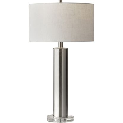 Picture of Adesso Ezra Table Lamp, 25-1/2inH, White Shade/Brushed Steel Base