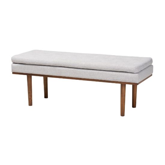 Picture of Baxton Studio 9836 Bench, 18-5/16inH x 48-7/16inW x 17-3/4inD, Beige/Walnut