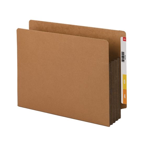 Picture of Smead Extra-Wide Redrope End-Tab File Pocket With Dark Brown Tear Resistant Gusset, Extra Wide Letter Size, 3 1/2in Expansion, 30% Recycled, Box Of 10