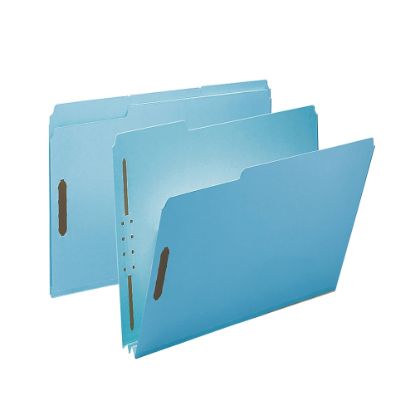 Picture of Smead Pressboard Fastener Folders, 2in Expansion, 8 1/2in x 11in, Letter, 100% Recycled, Blue, Box of 25