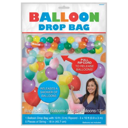 Picture of Amscan Balloon Drop Bag, 80in x 36in, White