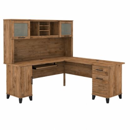 Picture of Bush Furniture Somerset 72inW L-Shaped Desk With Hutch, Fresh Walnut, Standard Delivery