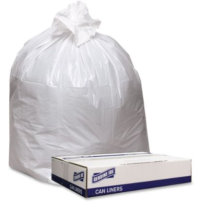 Picture of Genuine Joe Low Density White Can Liners - 45 gal Capacity - 40in Width x 46in Length - 0.90 mil (23 Micron) Thickness - Low Density - White - 100/Carton - Industrial Trash - Recycled