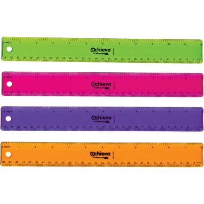 Picture of Officemate Flexible Rulers - 12in Length 1.3in Width - Imperial, Metric Measuring System - Plastic - 12 / Pack - Assorted