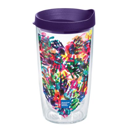 Picture of Tervis American Cancer Society Tumbler With Lid, Hand Heart, 16 Oz, Clear