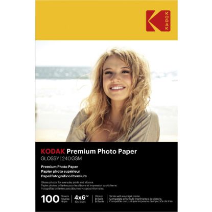 Picture of Kodak Inkjet Photo Paper - White - 4in x 6in - Glossy - 100 / Pack