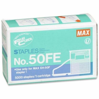 Picture of MAX Flat Clinch Heavy-Duty Stapler Cartridge, F/EH-50F, 5/16in, Box Of 5,000