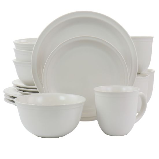 Picture of Gibson Home 16-Piece Siam Stoneware Dinnerware Set, White