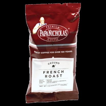 Picture of PapaNicholas Coffee French Roast Coffee Packets, 2.5 oz, Pack Of 18