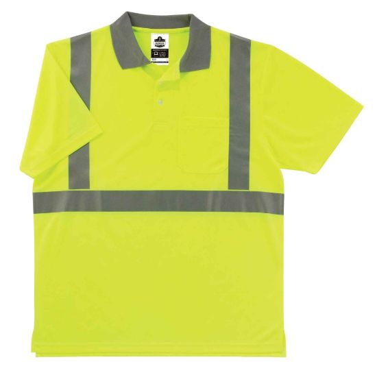 Picture of Ergodyne GloWear 8295 Type R Class 2 Polo Shirt, Large, Lime