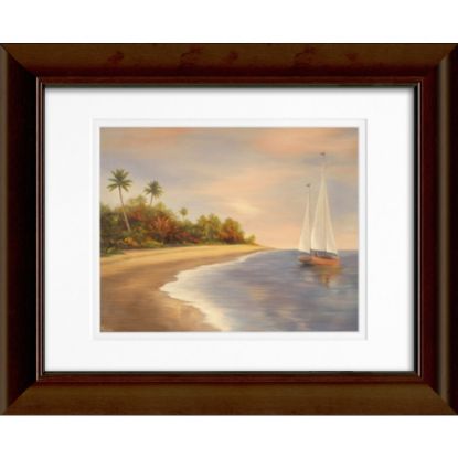 Picture of Timeless Frames Katrina Framed Coastal Artwork, 11in x 14in, Brown, Tropical Beach II