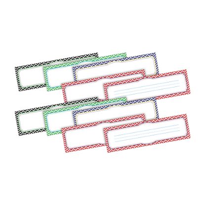 Picture of Barker Creek Double-Sided Name Plates, 12in x 3 1/2in, Chevron Nautical, Pack Of 72 Name Plates