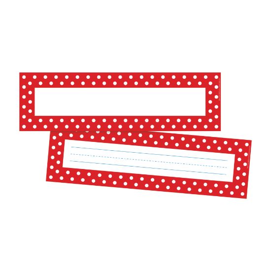 Picture of Barker Creek Double-Sided Name Plates, 12in x 3 1/2in, Red/White Dot, Pack Of 72 Name Plates