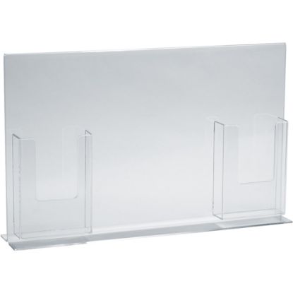 Picture of Azar Displays Double-Foot Sign Holders, With 2 Trifold Pockets, 11inH x 18inW x 4 5/8inD, Clear, Pack Of 2 Holders