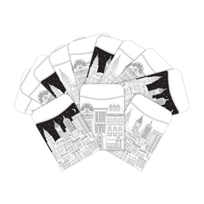 Picture of Barker Creek Peel & Stick Library Pockets, 3in x 5in, Color Me Cityscape, Pack Of 60 Pockets